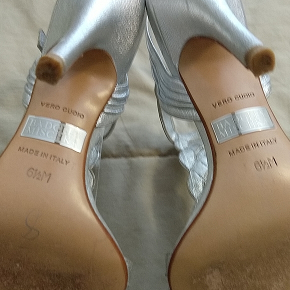 Badgley Mischka Silver Sandals - Picture 4 of 5